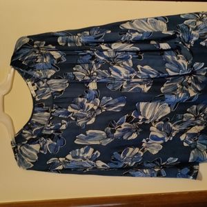 2x Blue and White Sheer Top